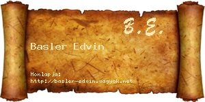 Basler Edvin névjegykártya